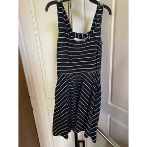 Black & white striped peplum dress with pockets!!